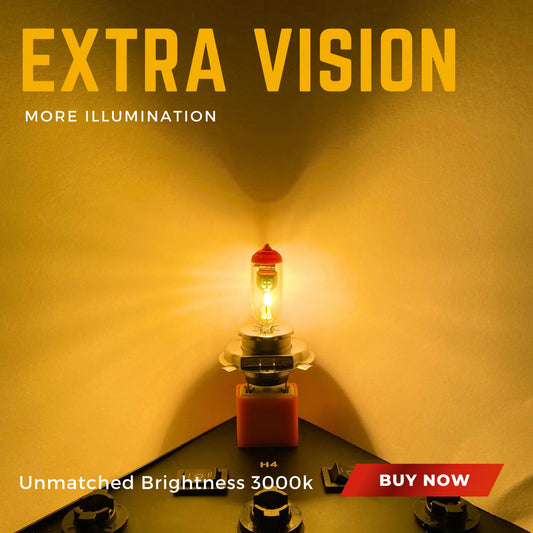 H4 Headlight Bulb 100w Xenon Yellow 12v