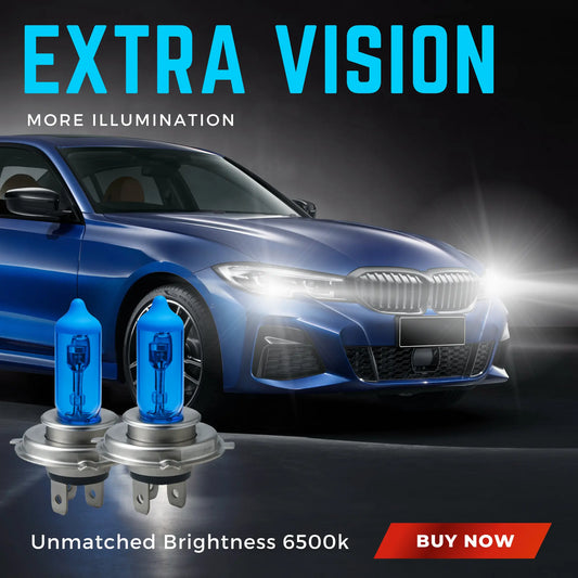 H4 Headlight Bulb 100w Xenon Super White 12v