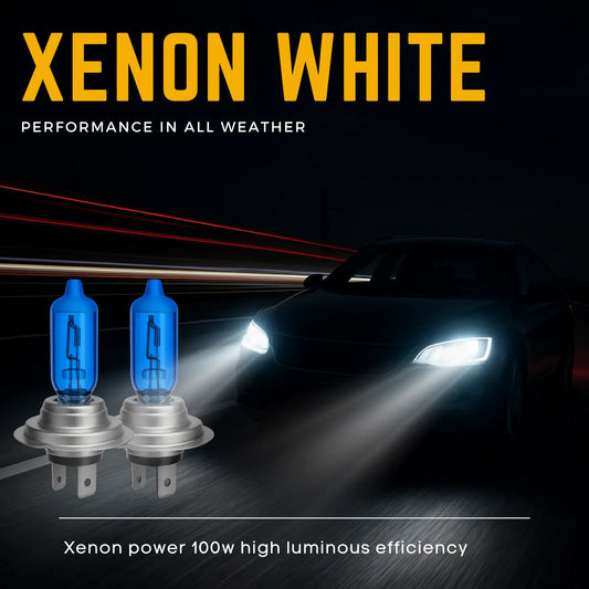 H7 Headlight Bulbs 100W Xenon Super White 12V