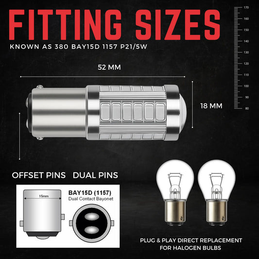 P21 5W Bulbs Led 33 Smd Red 12V