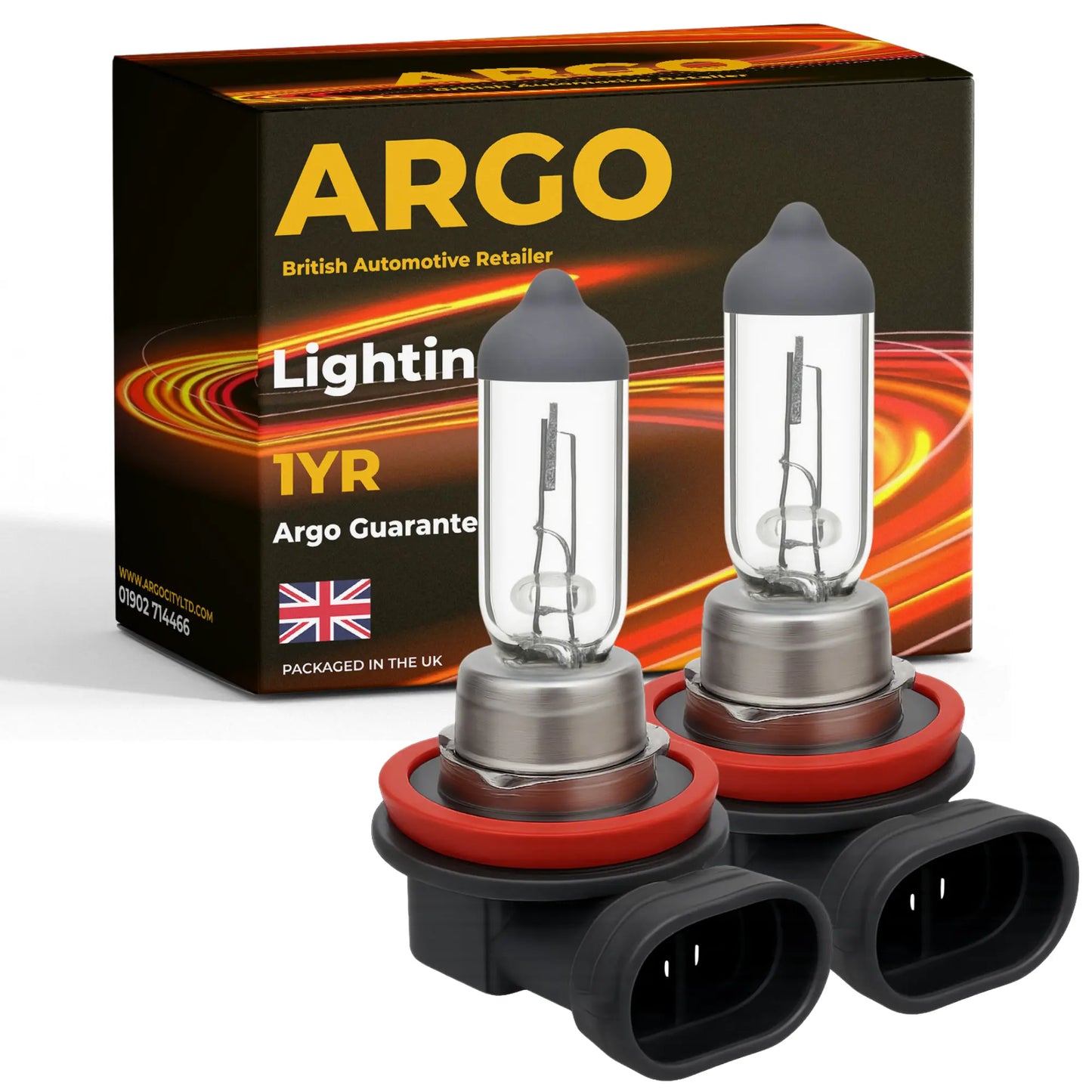 H11 100w Clear Halogen Headlight Bulbs - Argo