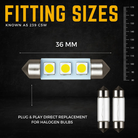 239 Bulbs LED 3 Smd 272 36mm White 12V