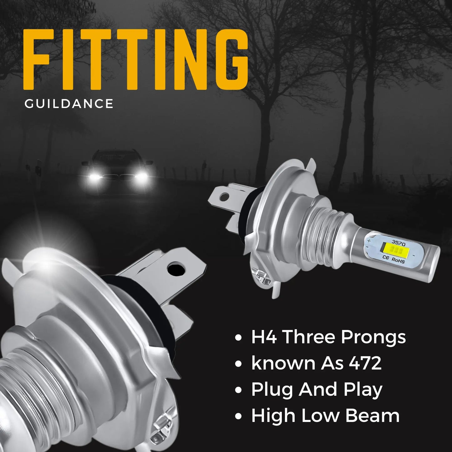 H4 Headlight Bulbs Fitting - Argo