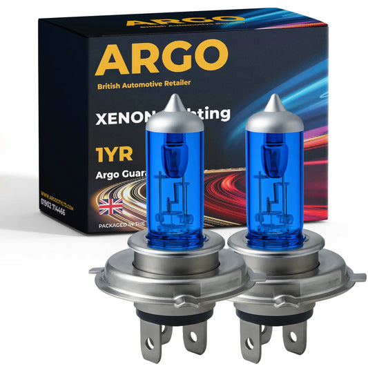H4 Headlight Bulb 55w Xenon White 12v Argo