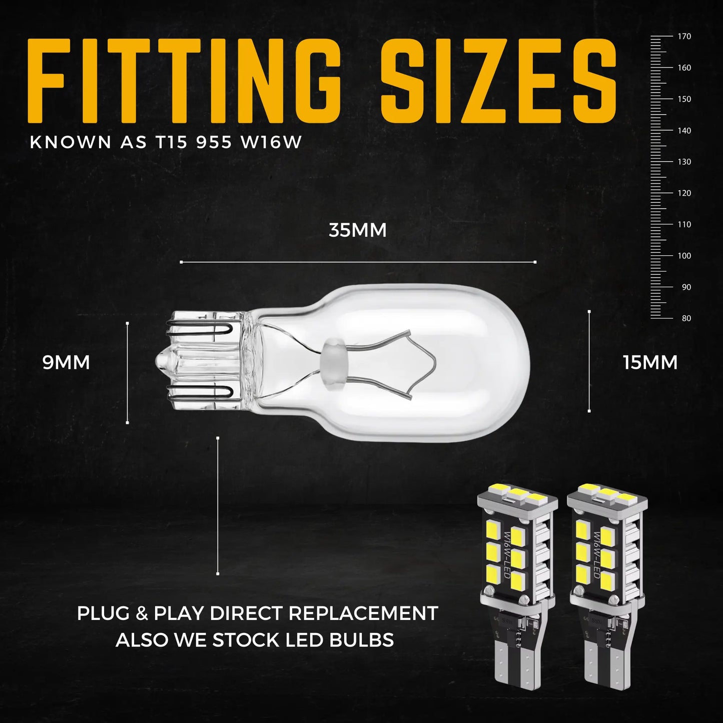 Fitting Dimensions W16w Halogen Bulb - Argo