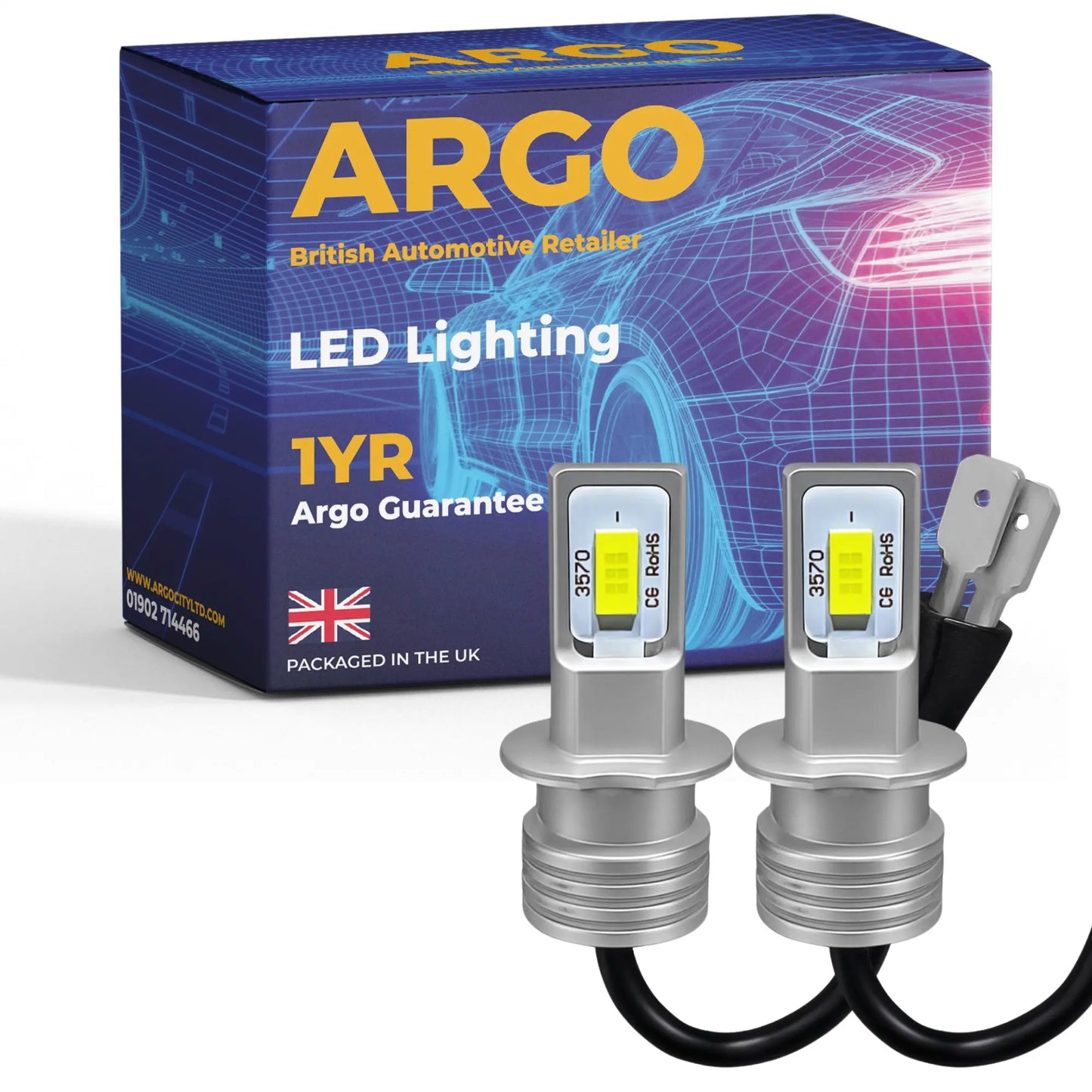 H3 Led Bulb White 12v Argo